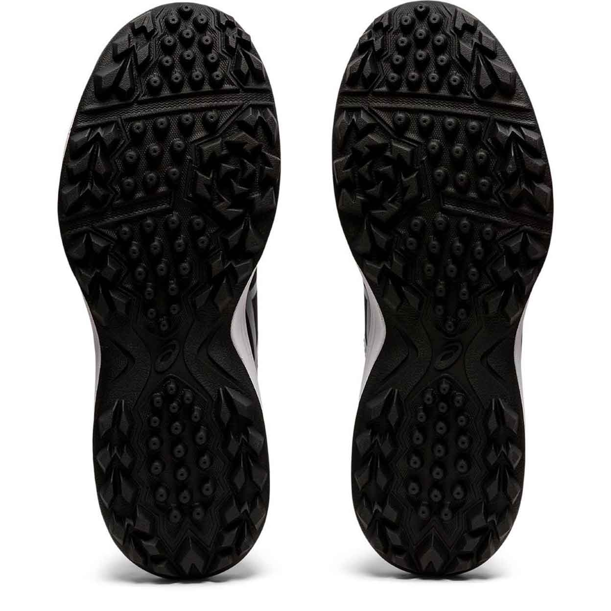 soles of a pair of Asics Gel-Lethal Field Turf Shoes