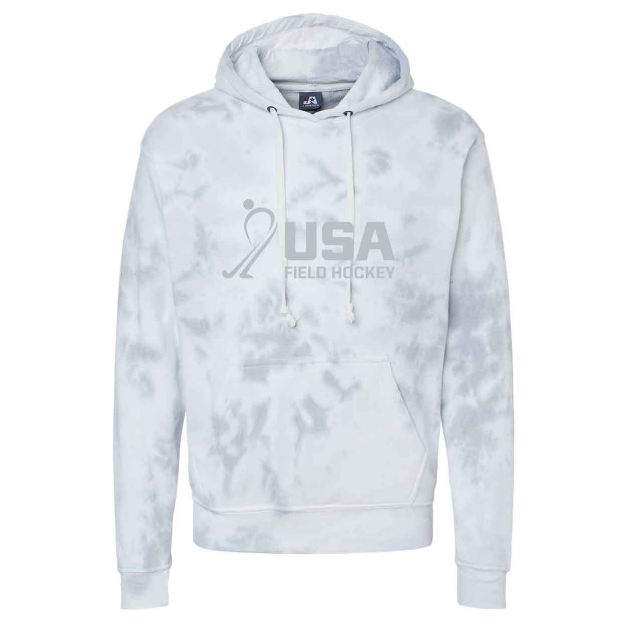 Front of the USA Field Hockey Tie Dye Hooded Sweatshirt