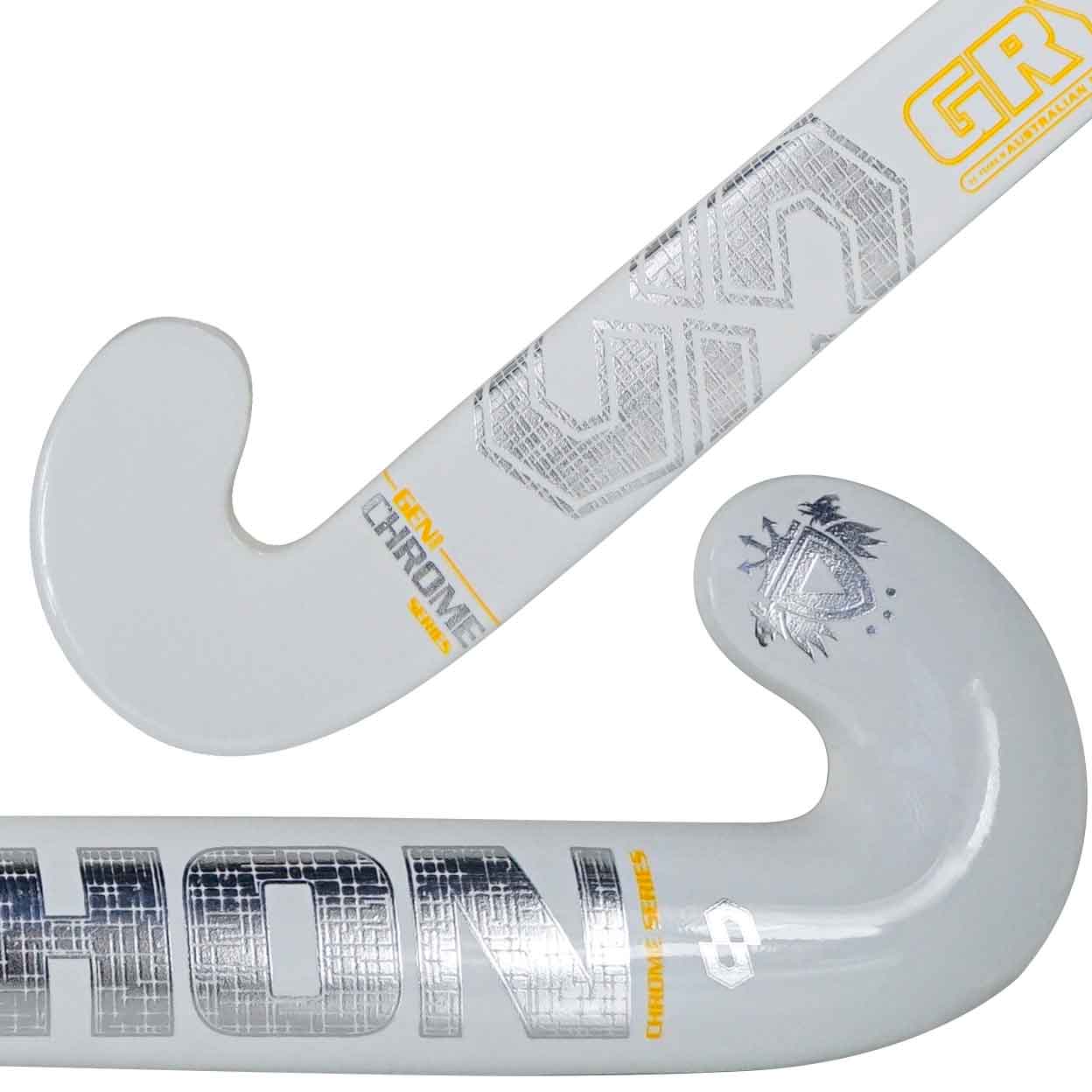 Close up of the Gryphon Chrome Pro-J Composite Field Hockey Stick