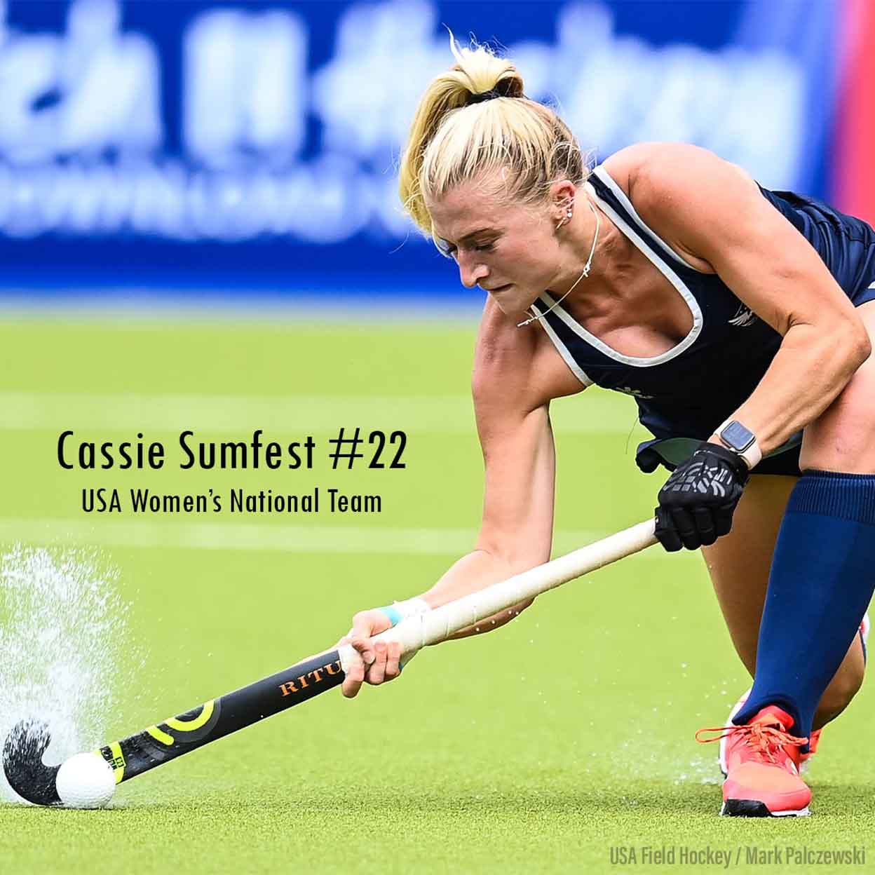 Cassie Sumfest USA Field Hocley player with Ritual Specialist 95 Composite Field Hockey Stick