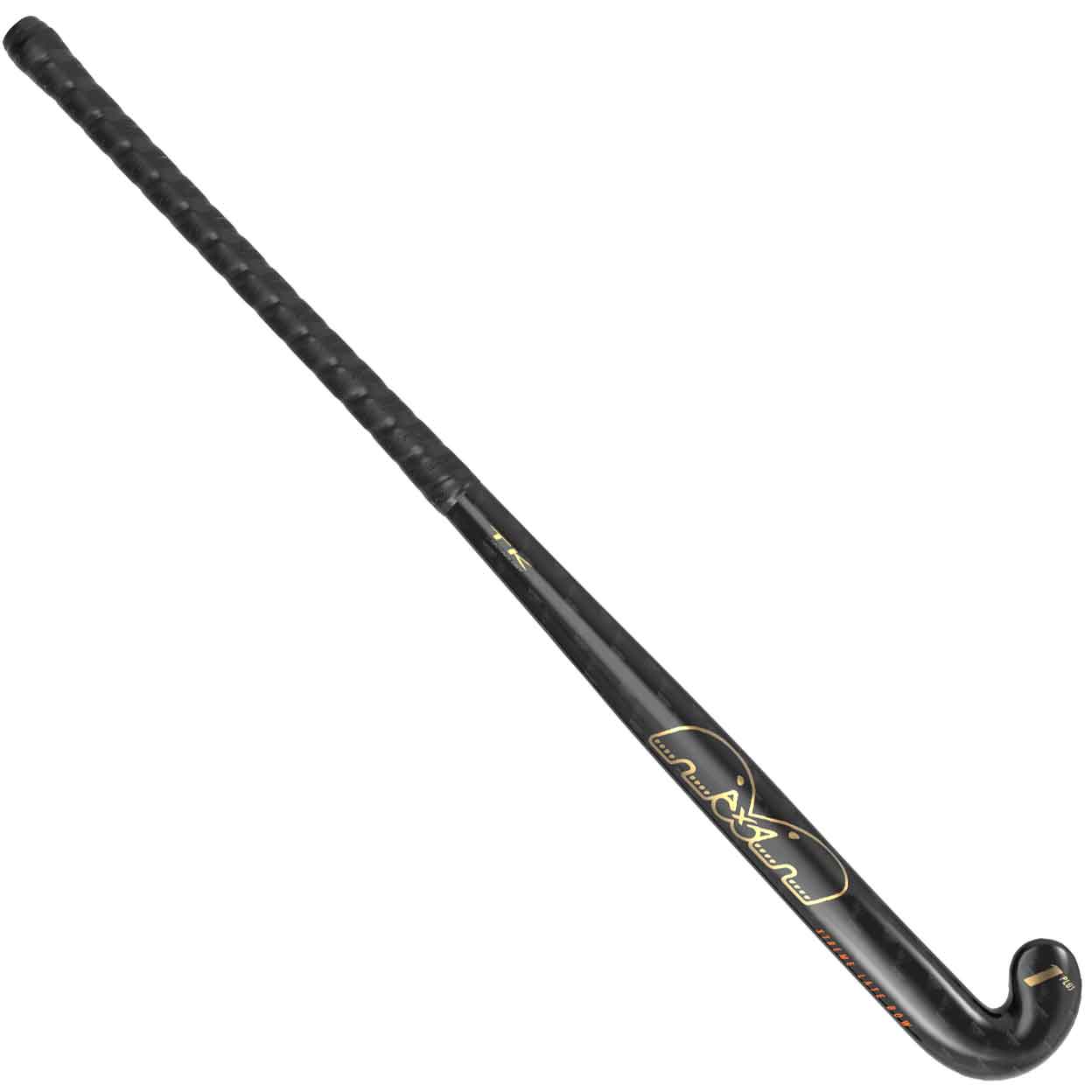 back of TK 1 Plus Gold Extreme Late Bow Composite Field Hockey Stick