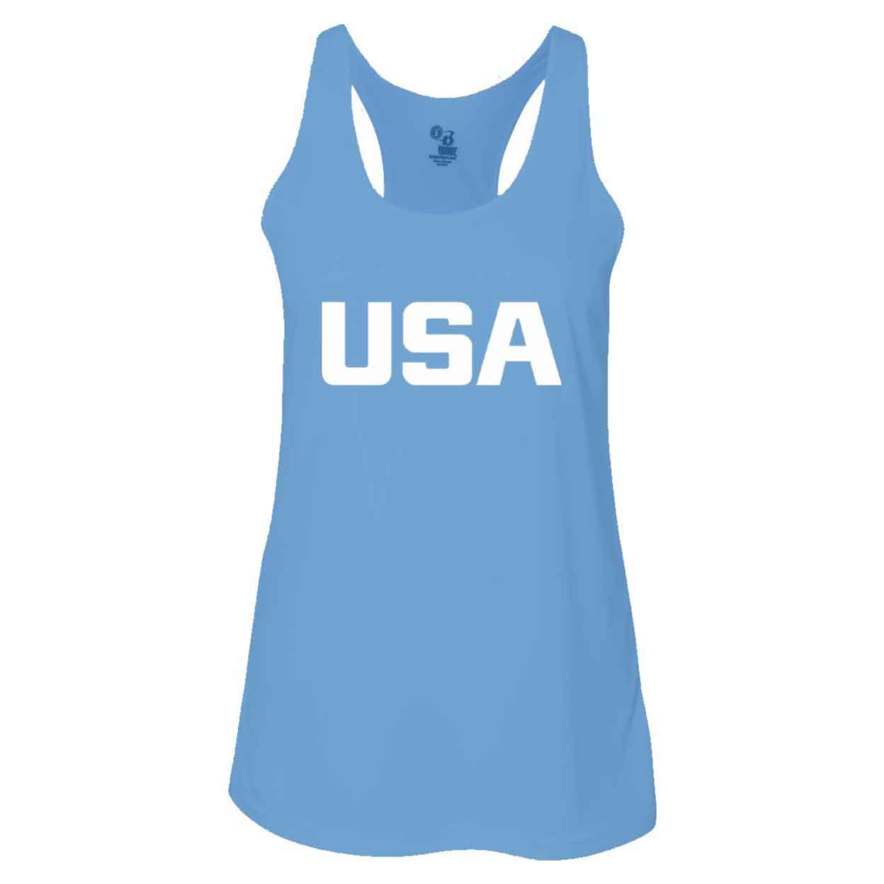 Front of the light blue USA Field Hockey Performance Tank