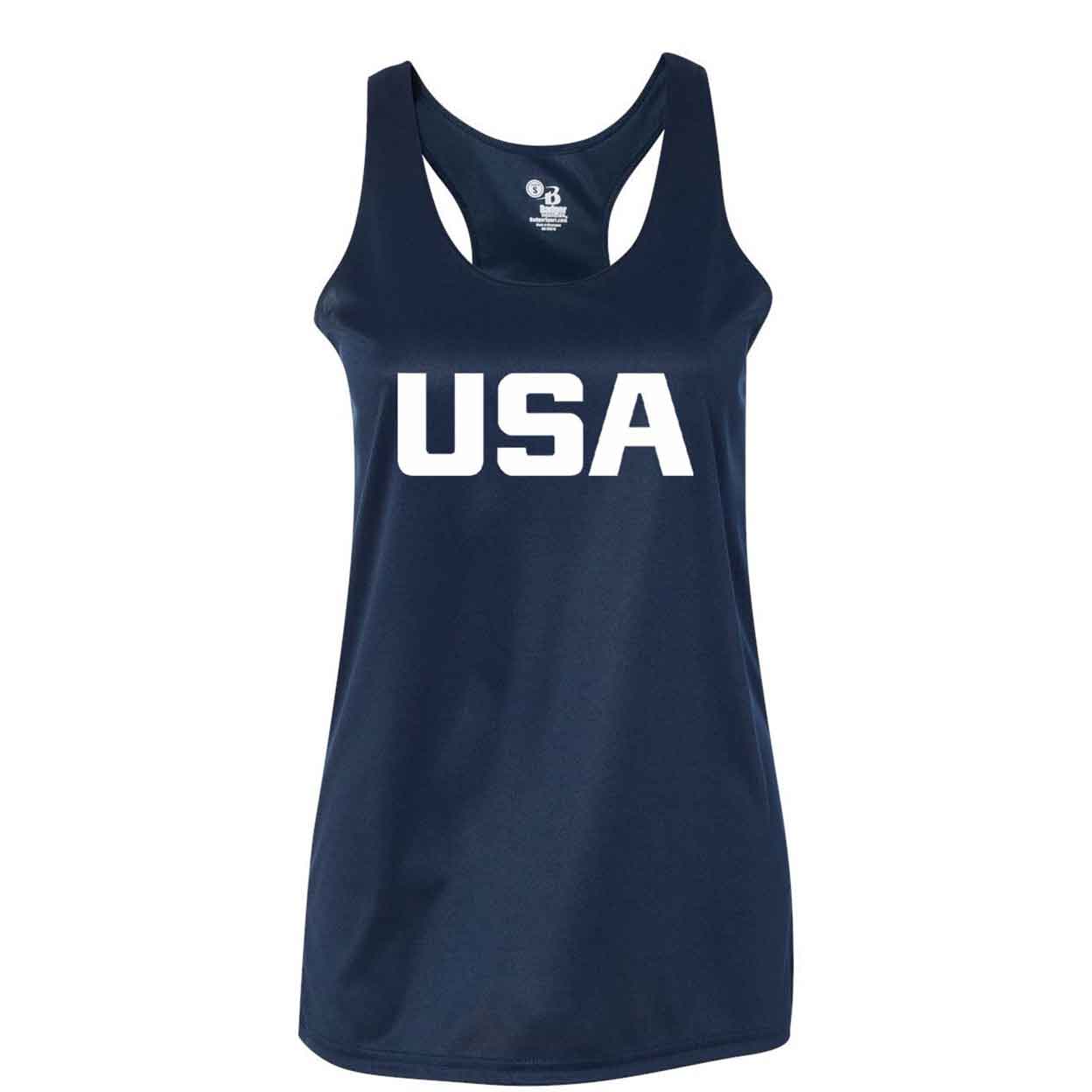 Front of the USA Field Hockey Performance Tank.