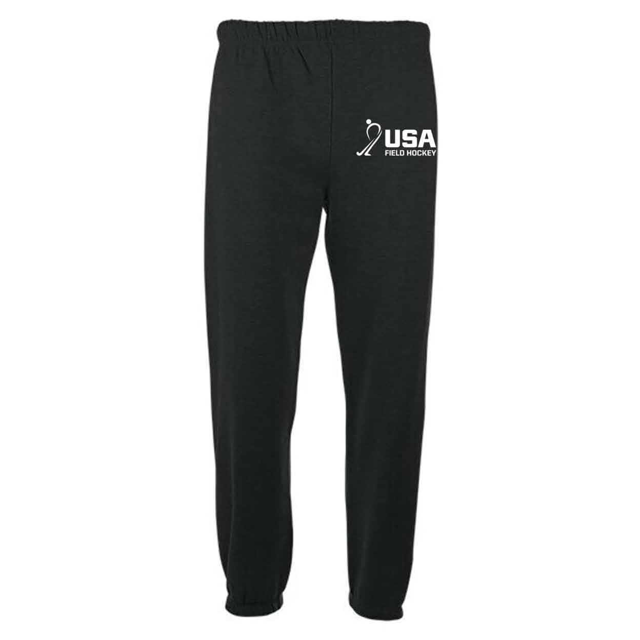 Black USA Field Hockey Closed Bottom Sweatpants