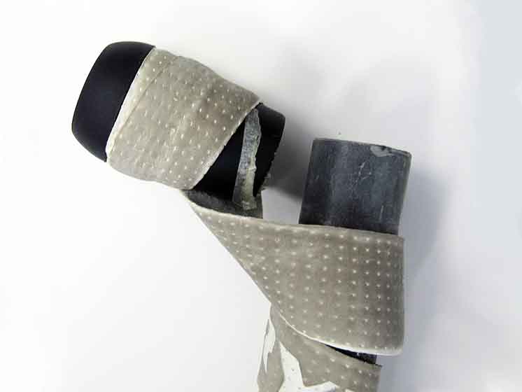 End cap falling off of a field hockey stick.