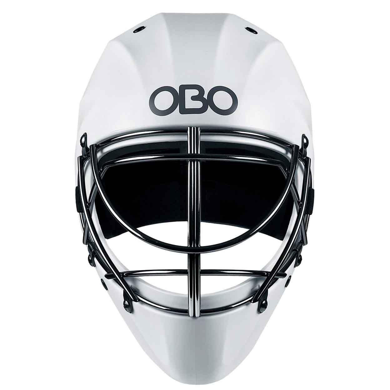 Front view of white OBO FG Helmet