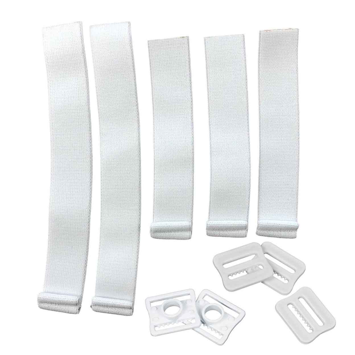group of OBO PE Helmet Replacement Strap Set With Clips laying flat