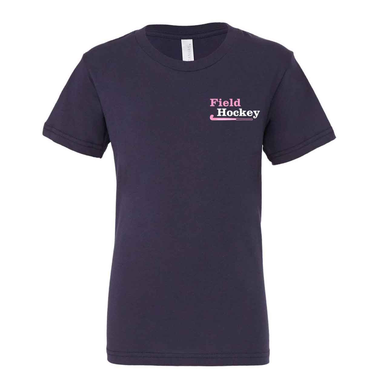 front of the youth navy Top 5 Reasons You Know You Play Field Hockey Tee