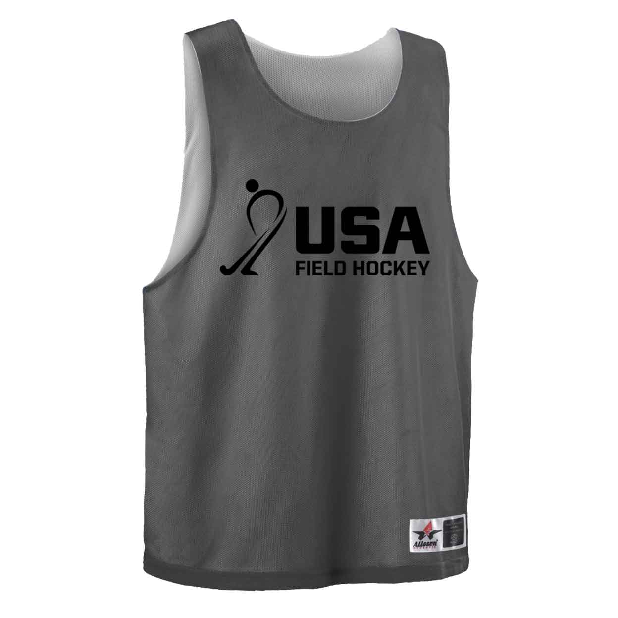 grey USA Field Hockey Reversible Pinnie
