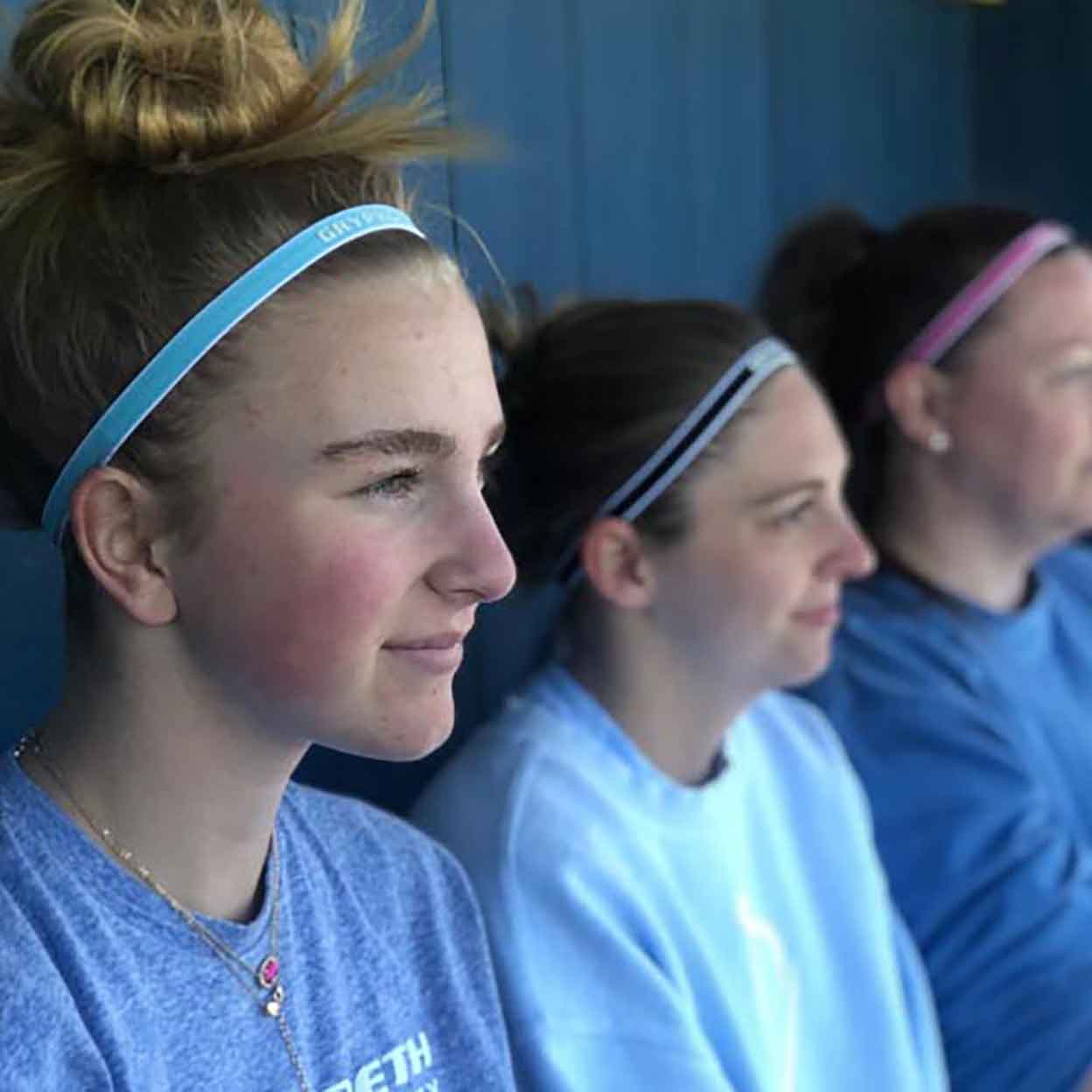 Girls wearing different colors of the Gryphon Headbands