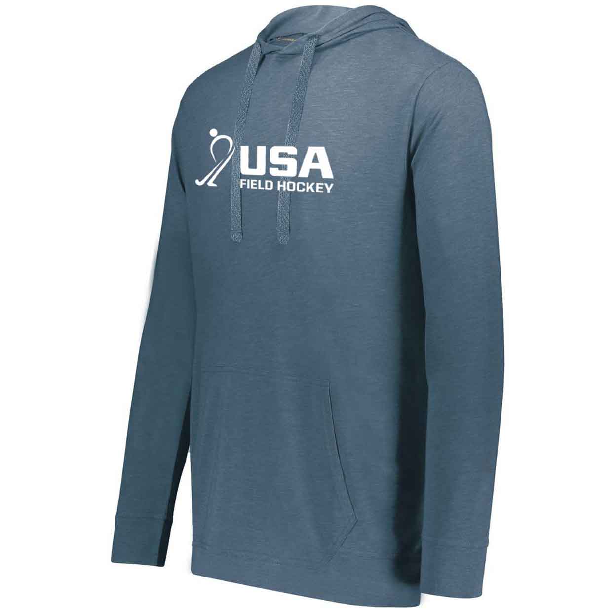 angled view of the USA Field Hockey Eco Long Sleeve Hoodie