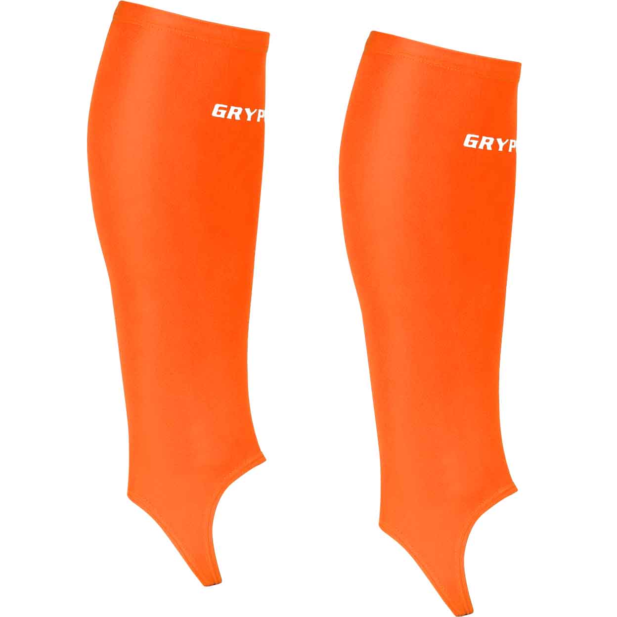 pair of bright orange Gryphon Shinguard Socks