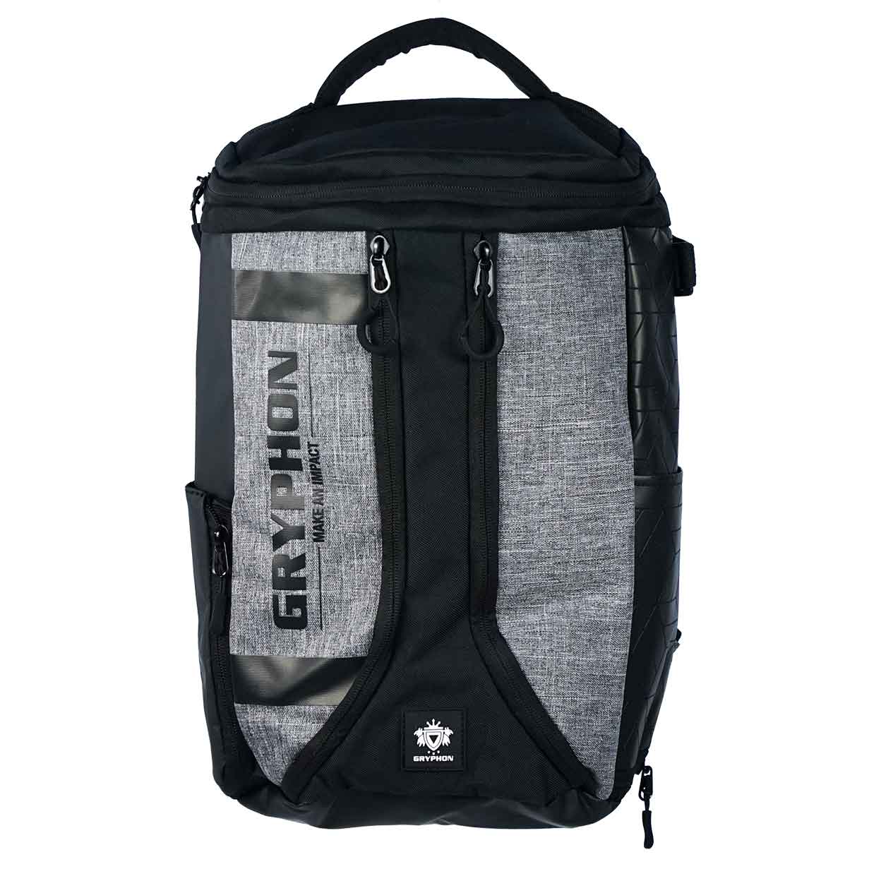 Front of the grey Gryphon Mini Freddie Backpack
