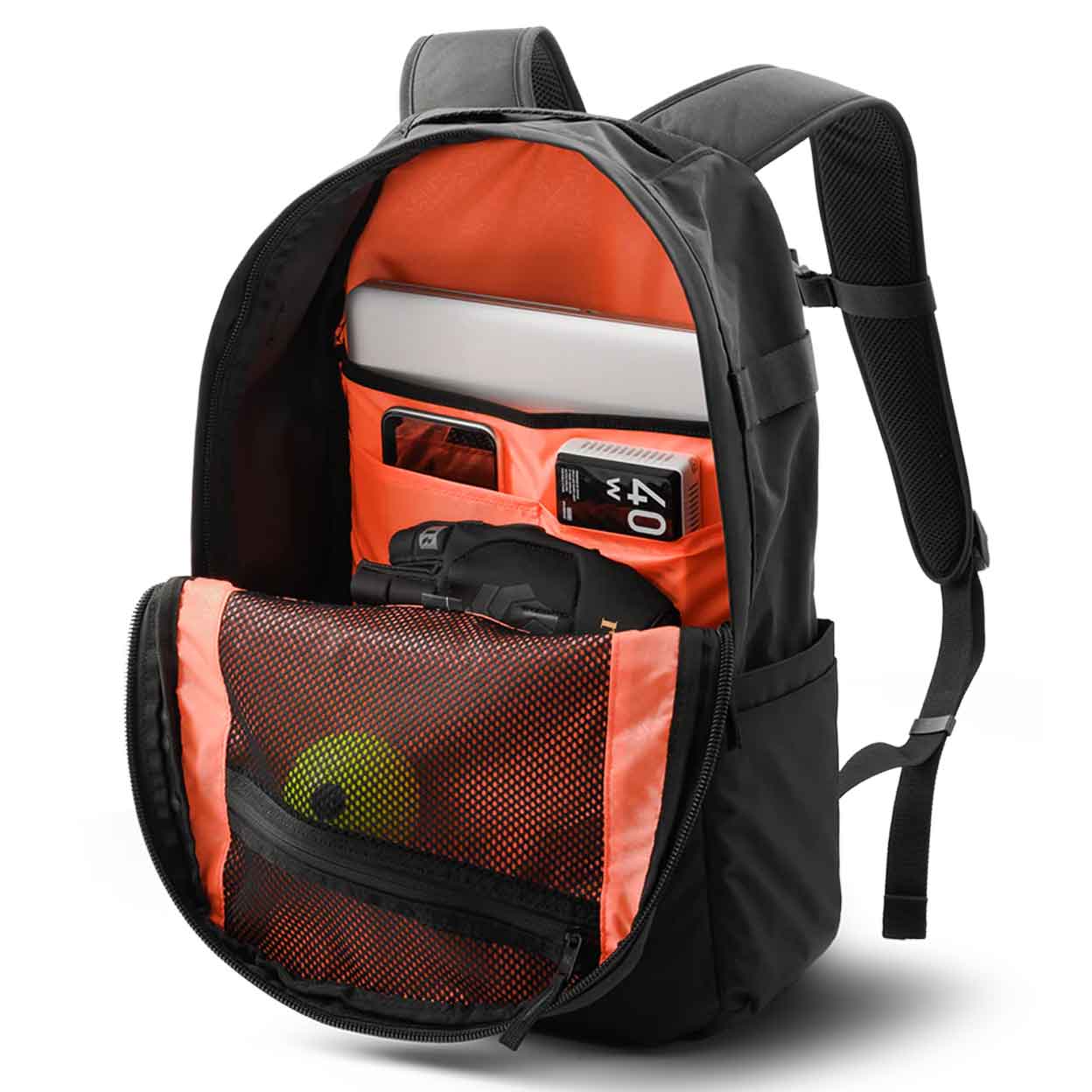 Ritual Covert Backpack opened showing contents.