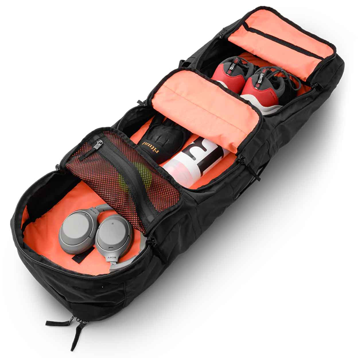 open view of contents in the Ritual Mission Combo Field Hockey Stick Bag