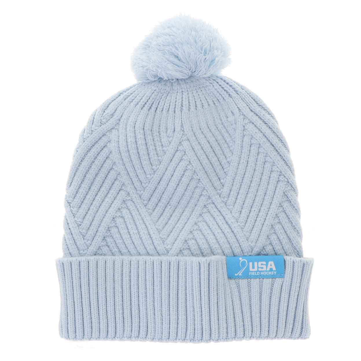 Light blue USA Field Hockey Textured Cuff Beanie.