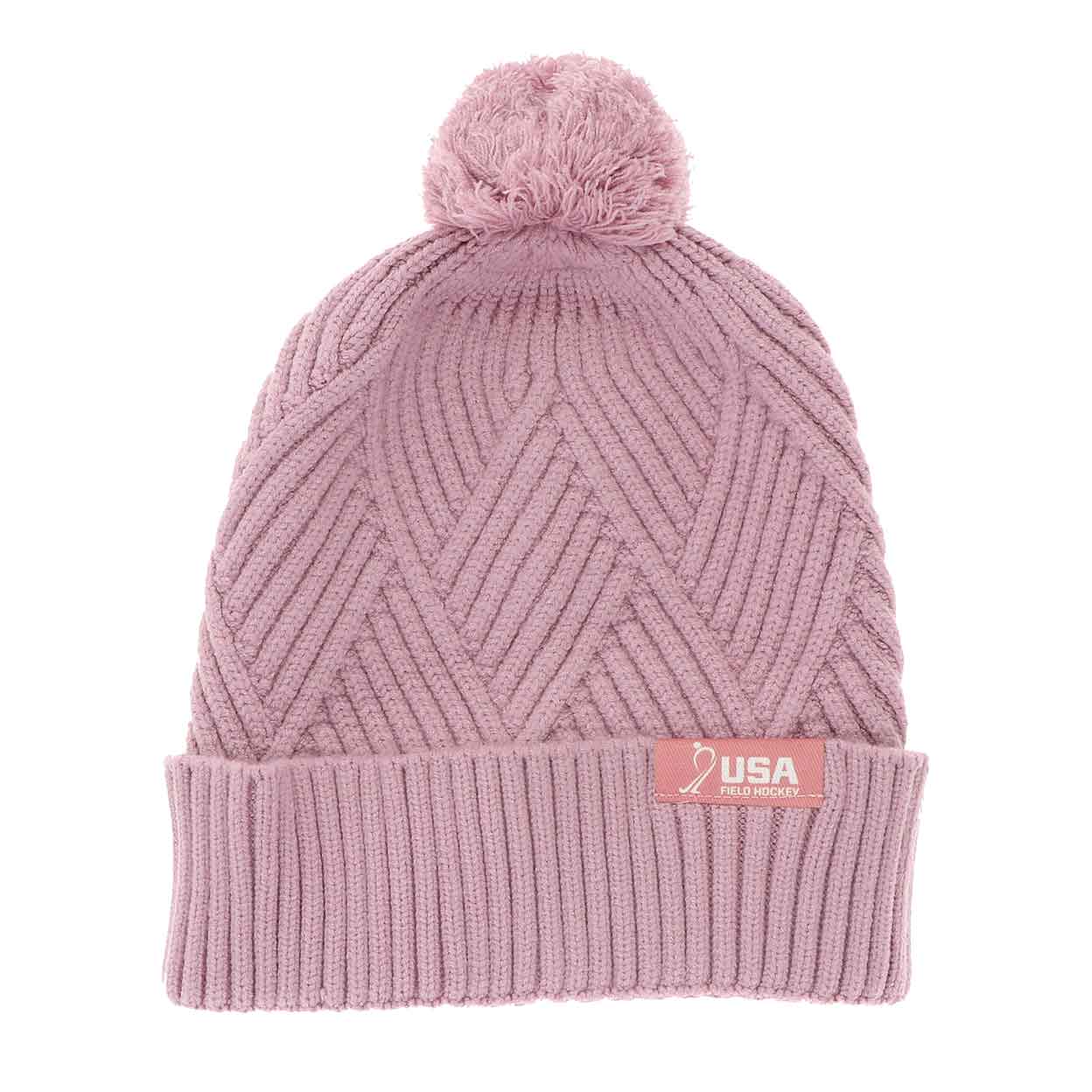 Pink USA Field Hockey Textured Cuff Beanie.