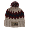 Tan USA Field Hockey Zig Zag Beanie