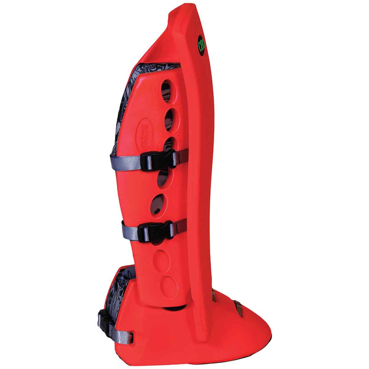 Side view of OBO Robo Hi-Control Goalkeeping Legguard and kicker