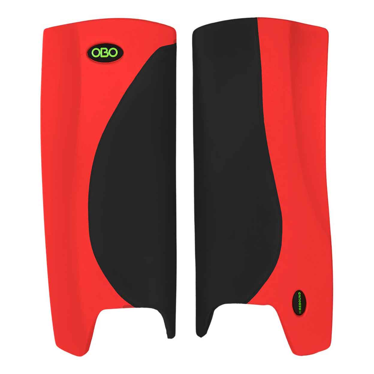OBO Robo Hi-Rebound Field Hockey Goalkeeping Legguards in red and black