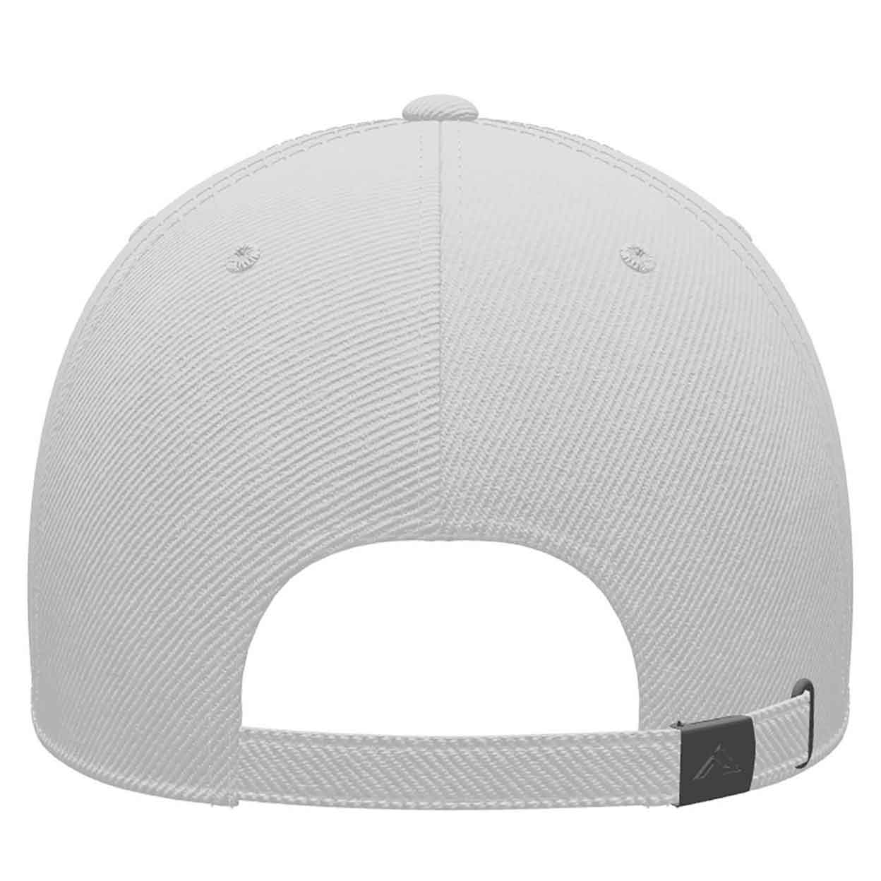 Back of the white USA Field Hockey Hybrid Distressed Denim Hat showing closure.