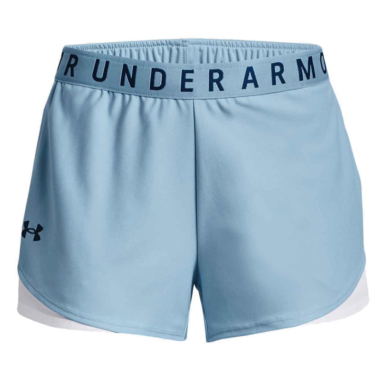 Front of the blue Under Armour Women's Play Up Shorts 3.0