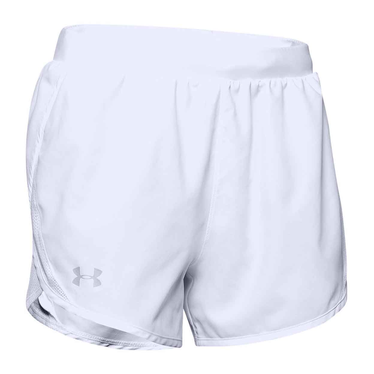 Front of the white Under Armour Women'S Fly By 2.0 Shorts