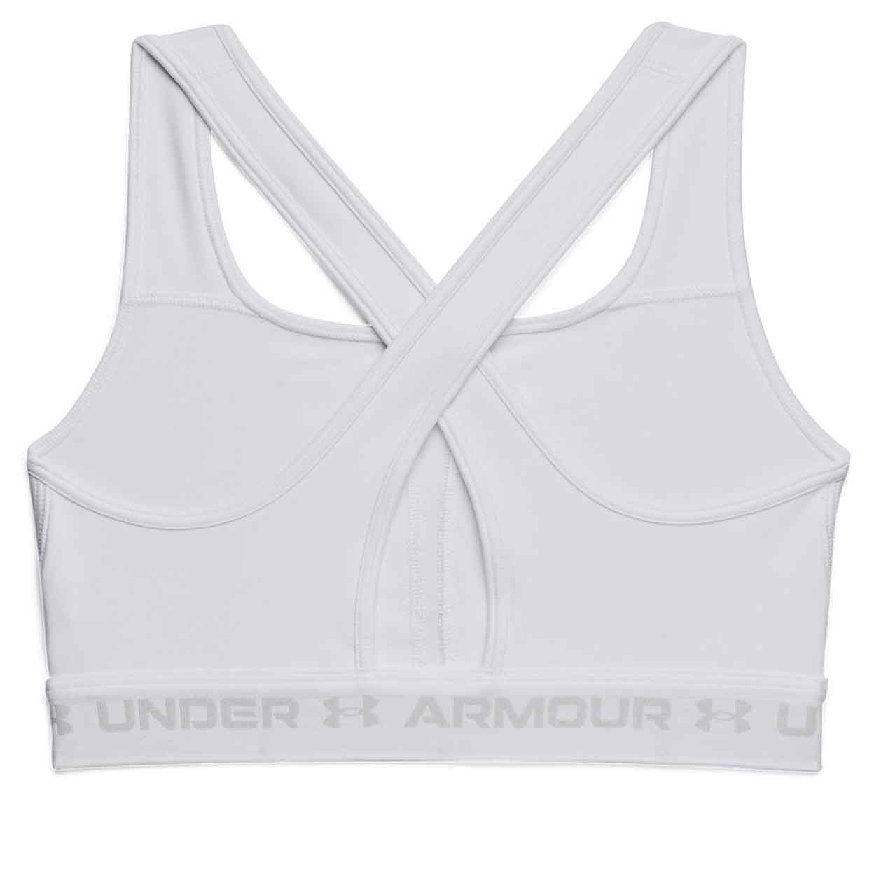 white Under Armour Crossback Mid Bra back