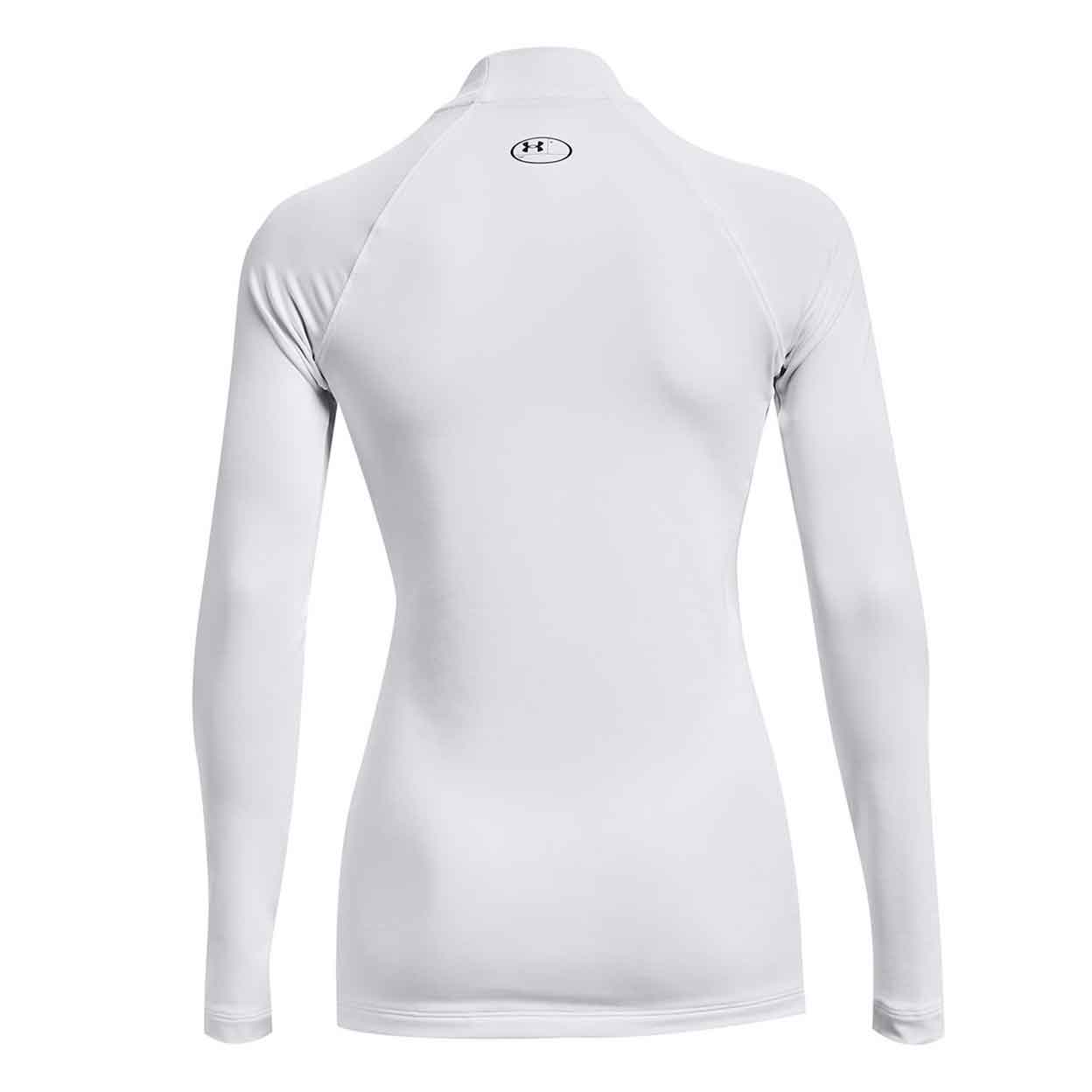 Back of the white Under Armour Coldgear Authentics Mockneck Top