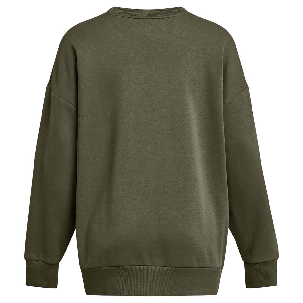 back of the green Under Armour Rival Fleece Crew