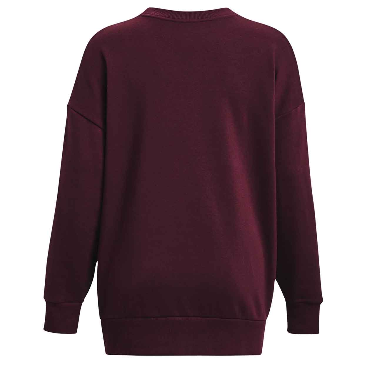 back of the maroon Under Armour Rival Fleece Crew