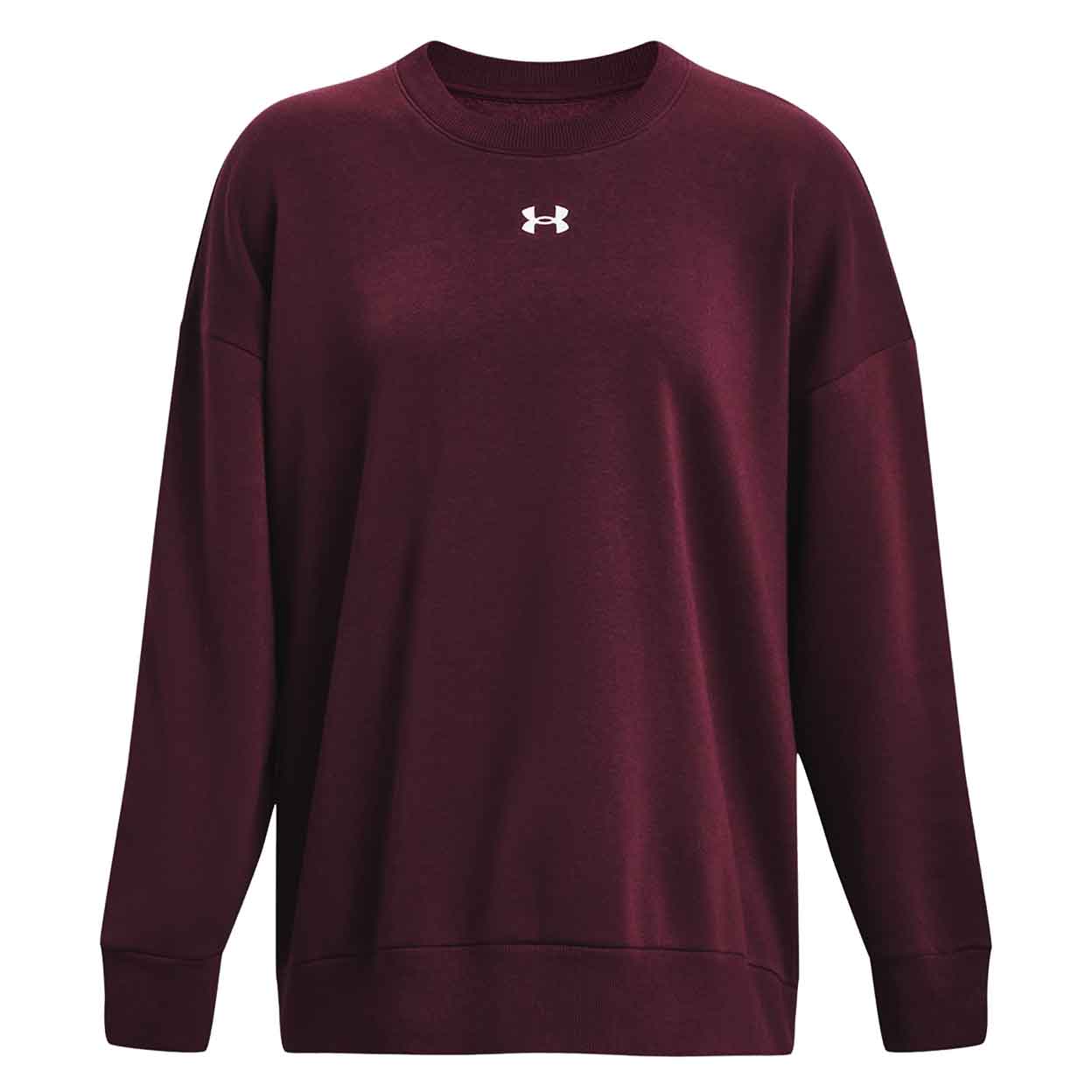 maroon Under Armour Rival Fleece Crew